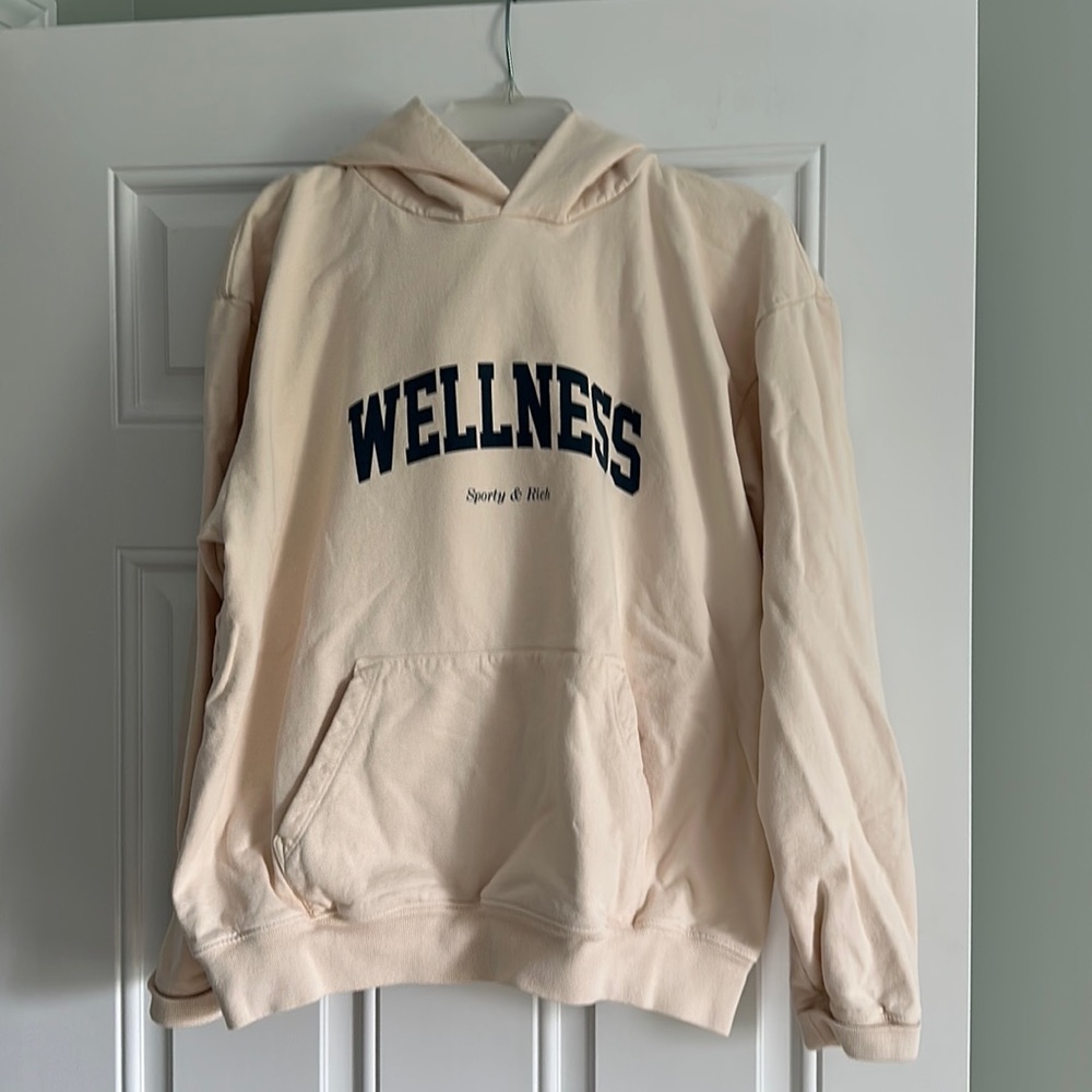 Sporty & rich Wellness hooded sweatshirt, size large